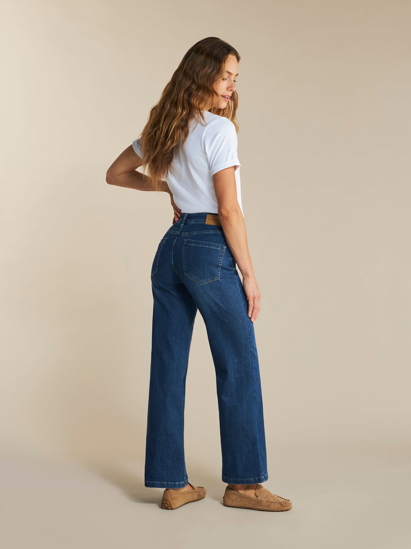 Colette Wide Leg Jeans in Dark stone- L31