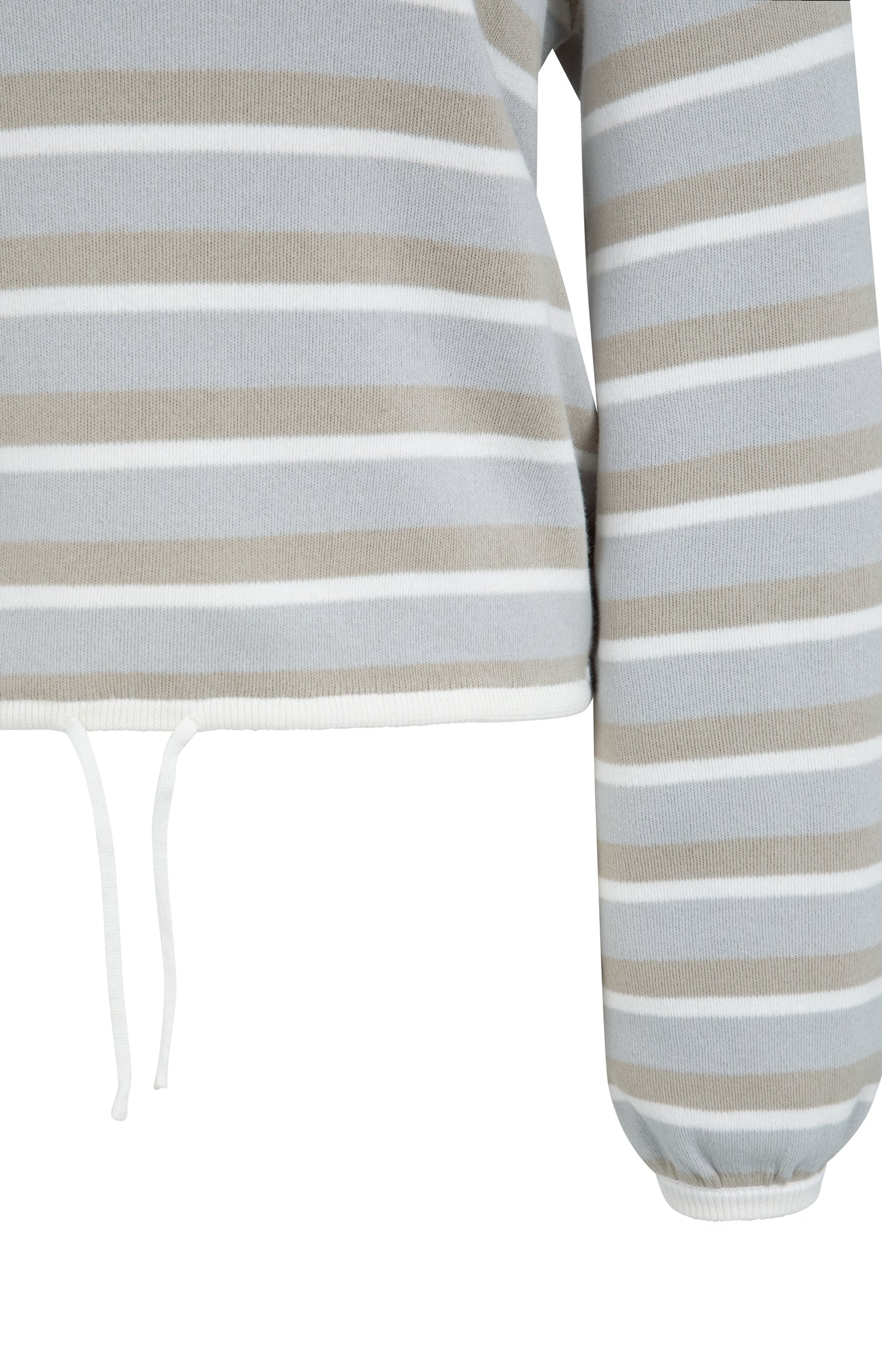 Yaya Striped Drawstring Sweater in Vapor Blue