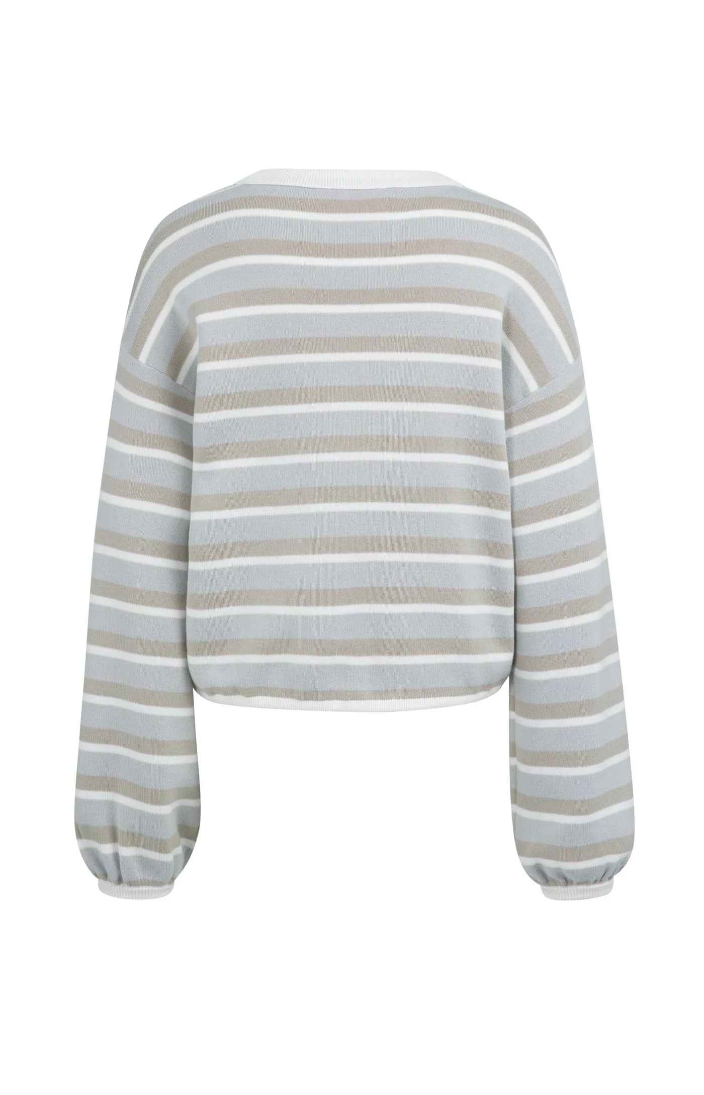 Yaya Striped Drawstring Sweater in Vapor Blue