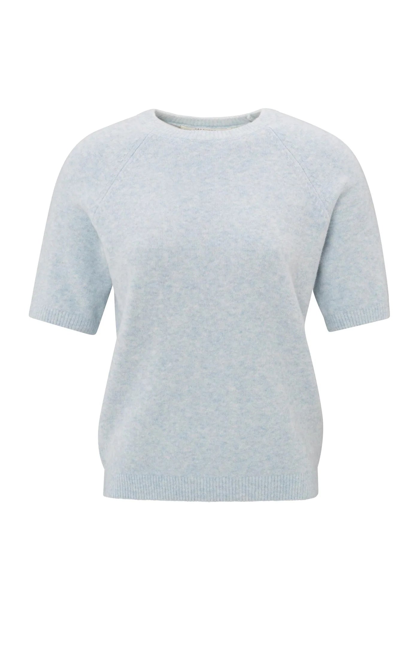 YAYA Short Sleeve Sweater in Blue Melange