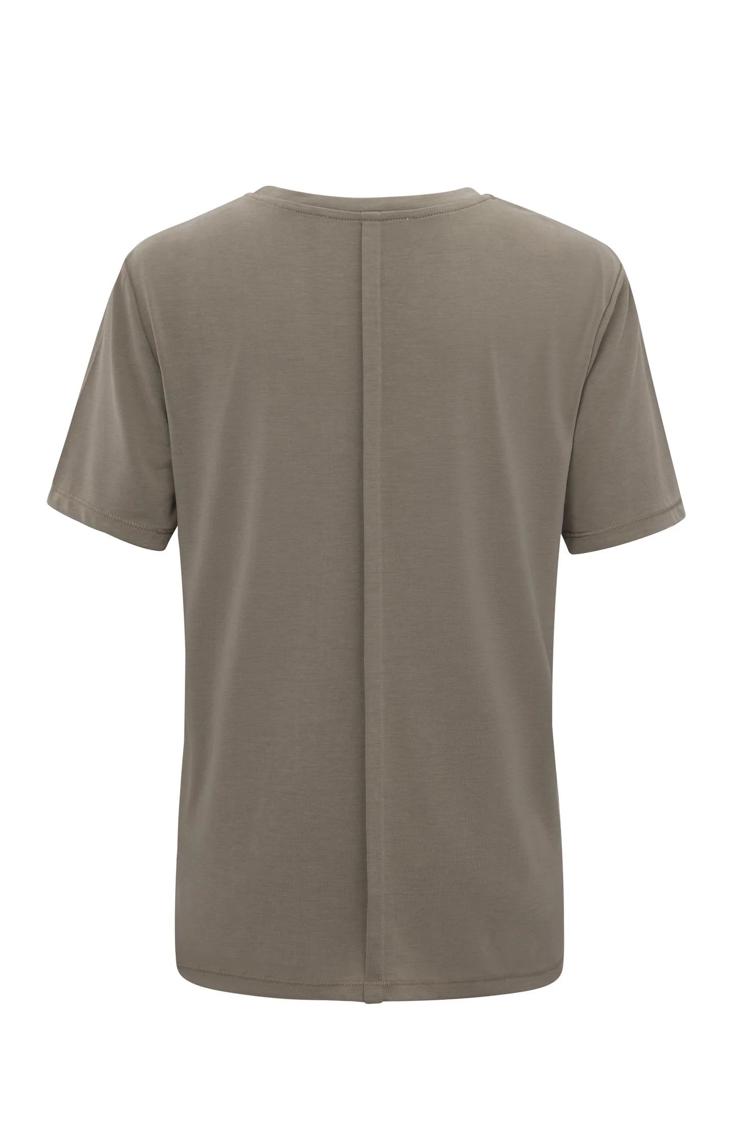 Round V-neck T-shirt in Clay Pebble Grey