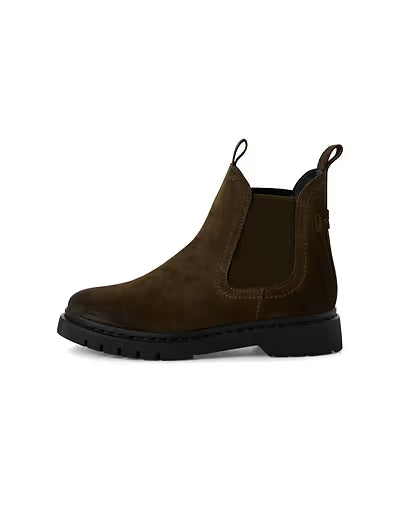 Tamaris Suede Chelsea Boot in Olive