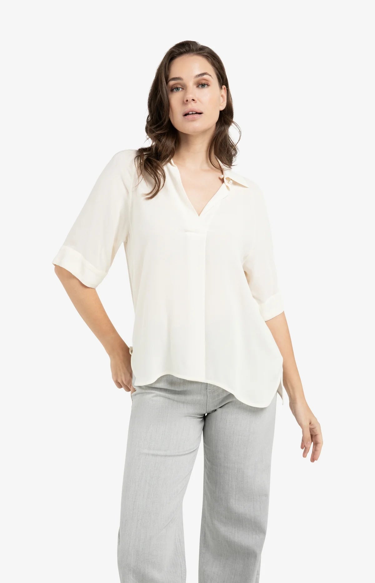 Yaya Top with Raglan Sleeves & Pearl Detail