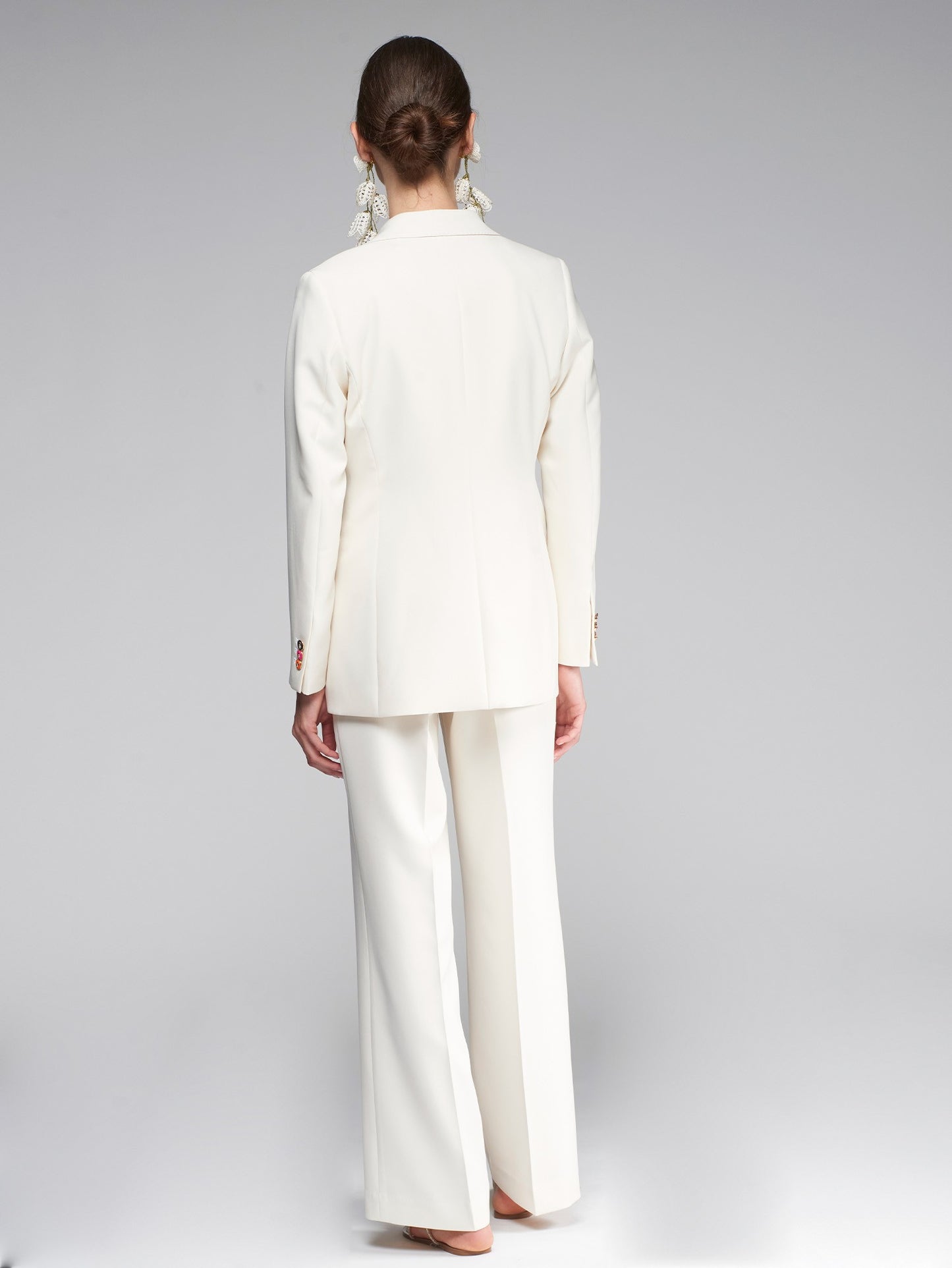 Milena Crep Trousers in Blanco