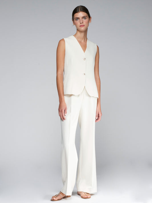 Eleanor Waistcoat in Crep Blanco