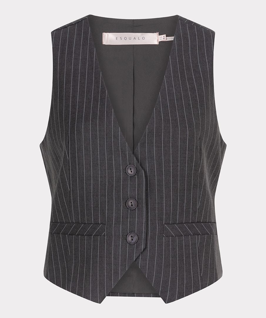 Pinstripe Waistcoat in Dark grey