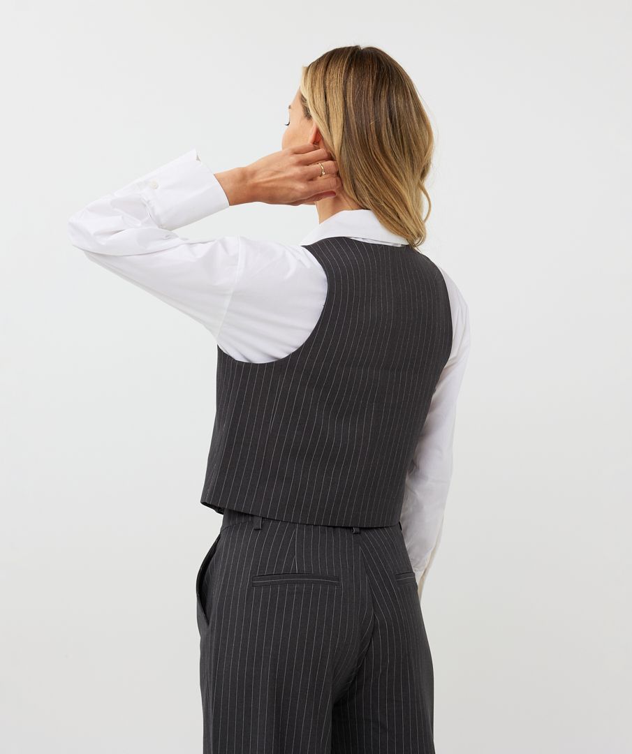 Pinstripe Waistcoat in Dark grey