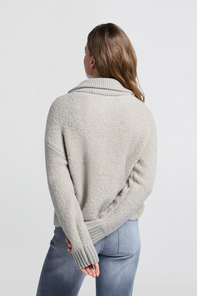 Half-Zip Oversized Sweater in Dove Gray