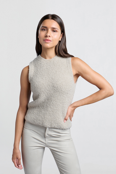 Sleeveless Knitted Top in Anthracite