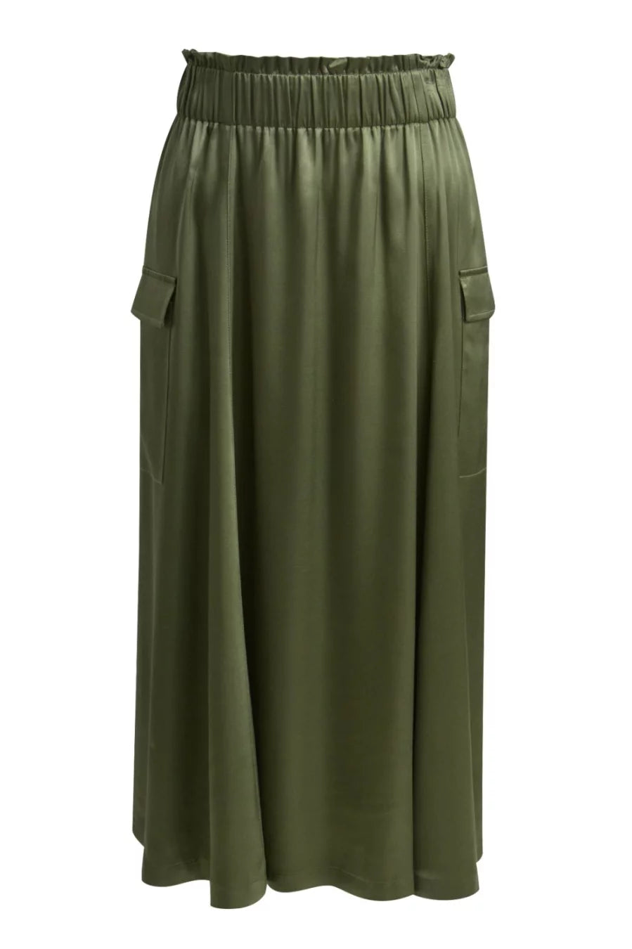 Wide Cargo Skirt in Olive