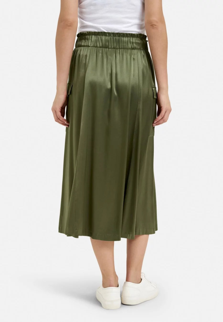 Wide Cargo Skirt in Olive