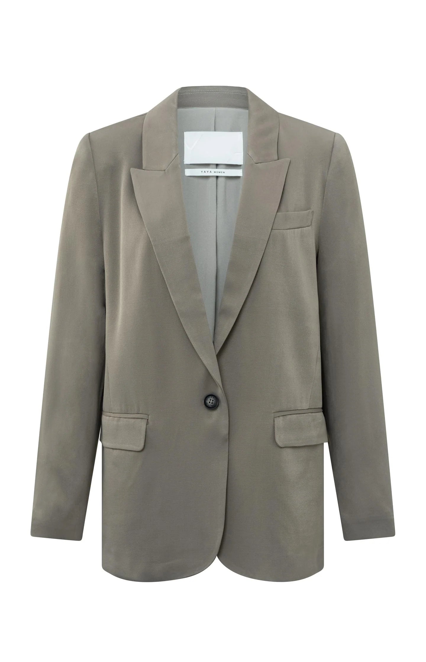 Satin Blazer with Flap Pockets